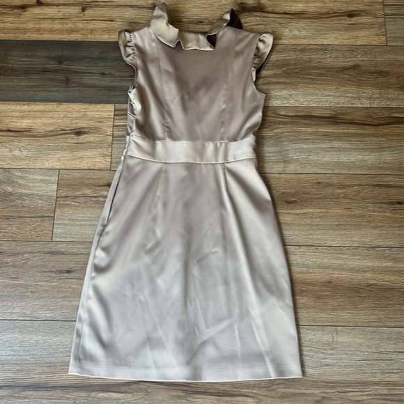 Max & Cleo Absolutely Flattering & Beautiful Satin Brown Dress - Picture 7 of 7